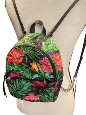 Victoria's Secret Tropic Jetsetter Mini Backpack Gold Chain Accent Straps